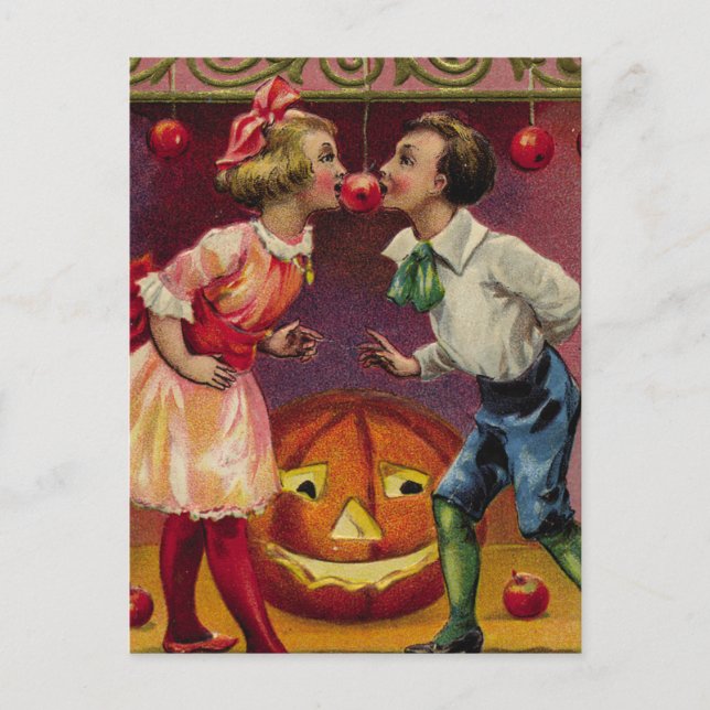 Vintage Halloween Postkarte (Vorderseite)