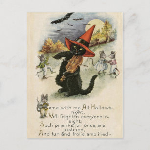 Vintage Halloween Postkarte