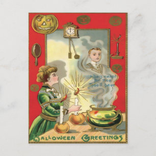 Vintage Halloween Postkarte