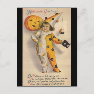 Vintage Halloween Postkarte