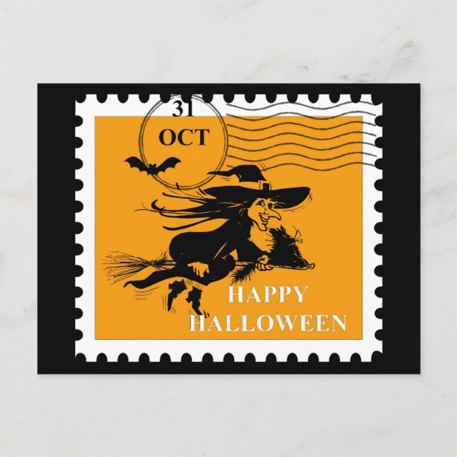 Vintage Halloween Postkarte (Vorderseite)