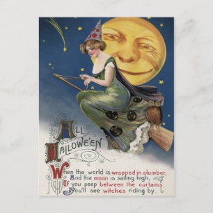Vintage Halloween Postkarte