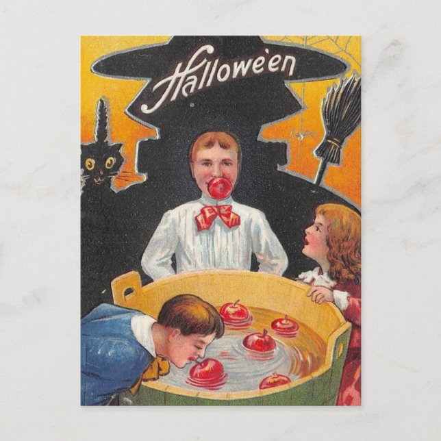 Vintage Halloween Postkarte (Vorderseite)