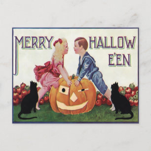 Vintage Halloween Postkarte