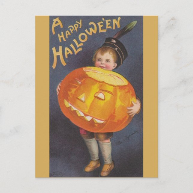 Vintage Halloween Postkarte (Vorderseite)