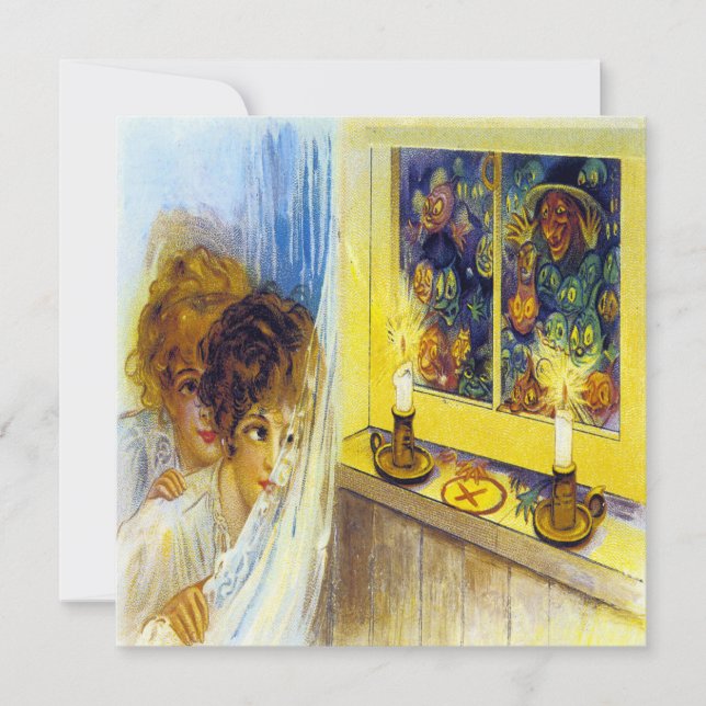 Vintage Halloween Postkarte (Vorderseite)