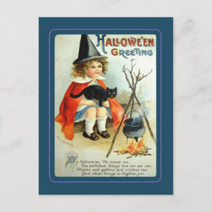 Vintage Halloween Postkarte