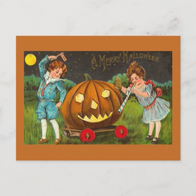 Vintage Halloween Postkarte (Vorderseite)