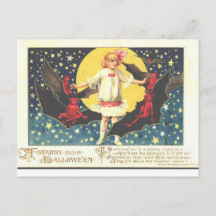 vintage Halloween Postkarte