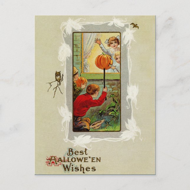 Vintage Halloween Postkarte (Vorderseite)