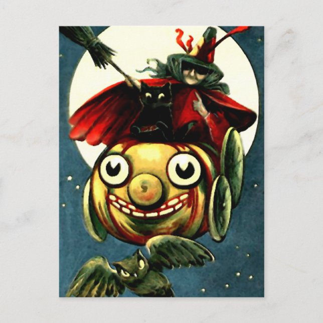 Vintage Halloween Postkarte (Vorderseite)