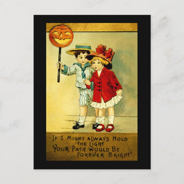 Vintage Halloween Postkarte (Vorderseite)