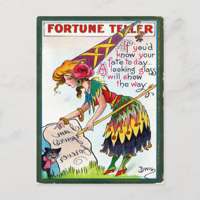 Vintage Halloween Postkarte (Vorderseite)