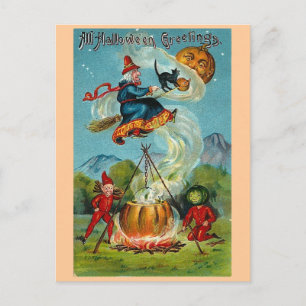 Vintage Halloween Postkarte