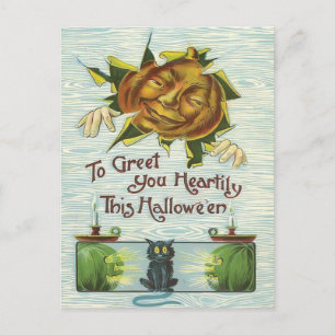 Vintage Halloween Postkarte