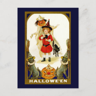 Vintage Halloween Postkarte