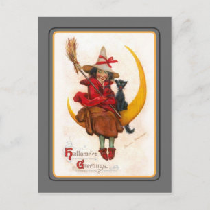 Vintage Halloween Postkarte