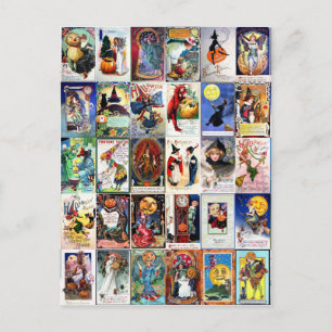 Vintage Halloween Postkarte