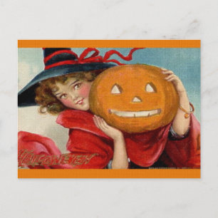 Vintage Halloween Postkarte