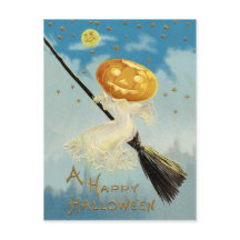 Vintage Halloween Postkarte