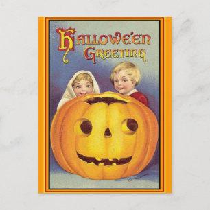 Vintage Halloween Postkarte