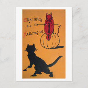 Vintage Halloween Postkarte