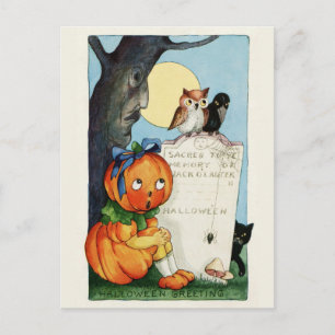 Vintage Halloween Postkarte