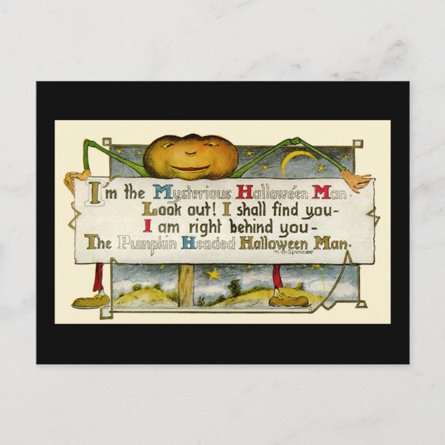 Vintage Halloween Postkarte (Vorderseite)