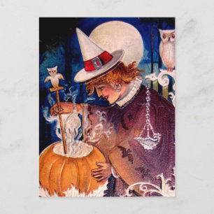 Vintage Halloween Postkarte