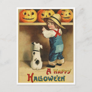 Vintage Halloween Postkarte