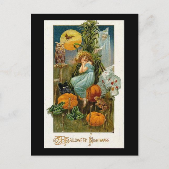 Vintage Halloween Postkarte (Vorderseite)