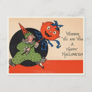 Vintage Halloween Postkarte