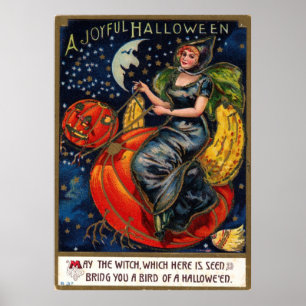 Vintage Halloween Postkarte Poster