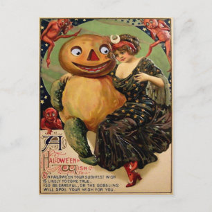 Vintage-Halloween-Postkarte Postkarte