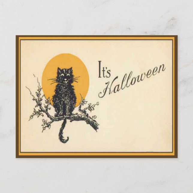 Vintage Halloween-Postkarte Postkarte (Vorderseite)