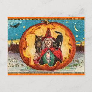 Vintage Halloween-Postkarte Postkarte