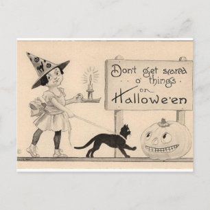 Vintage Halloween-Postkarte: Verzaubernde Nacht de Postkarte