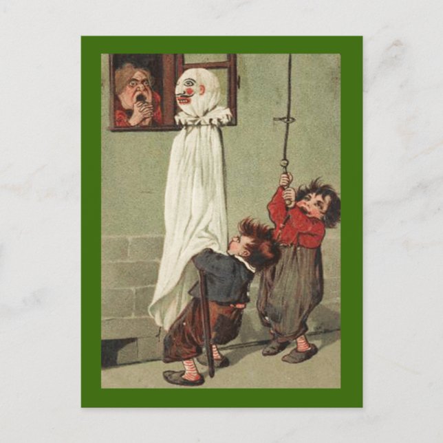 Vintage Halloween-Pranksters Postkarte (Vorderseite)