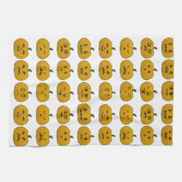 Vintage Halloween Pumpkin Carvings Geschirrtuch