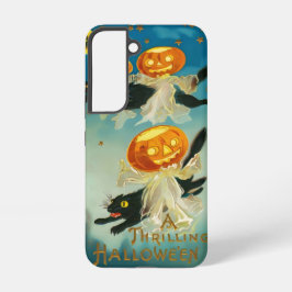 Vintage Halloween Pumpkin-Geister und Schwarze Kat Samsung Galaxy Hülle