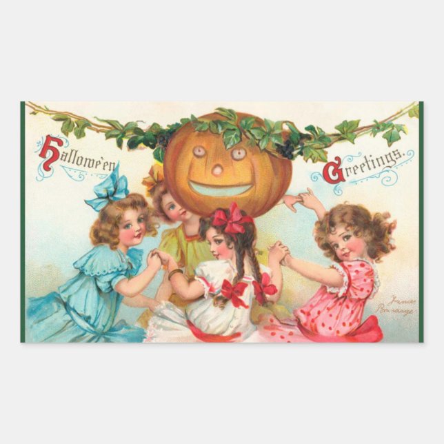 Vintage Halloween Pumpkin Stickers (Vorderseite)