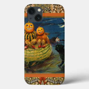Vintage Halloween Pumpkins Black Cat Case-Mate iPhone Hülle
