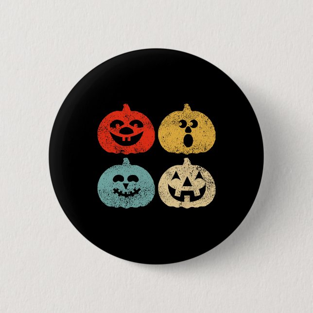 Vintage Halloween Pumpwomen Button (Vorderseite)