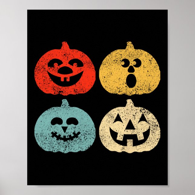 Vintage Halloween Pumpwomen Poster (Vorne)