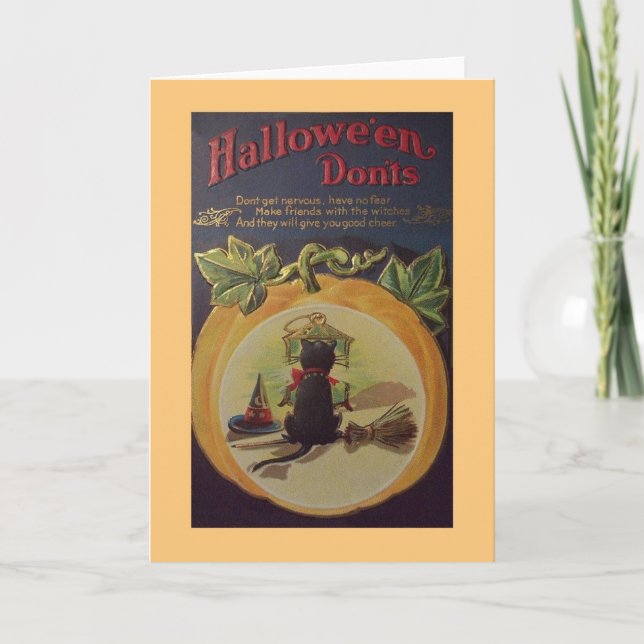 Vintage Halloween-Rategruß-Karte Karte (Vorderseite)