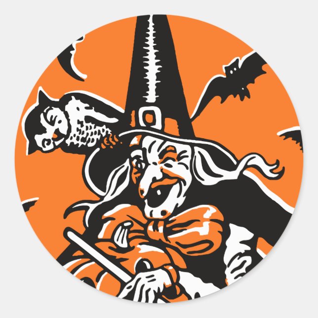 Vintage Halloween-Roulette Runder Aufkleber (Vorderseite)