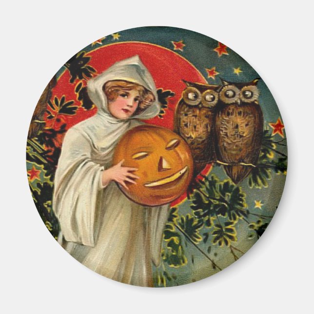 Vintage-Halloween-Rundmagnet Magnet (Vorne)