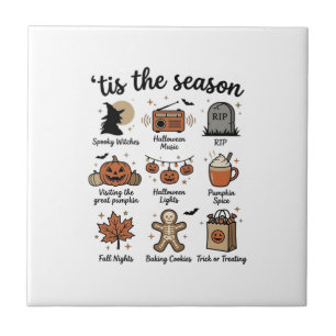 Vintage-Halloween-Saison-Checkliste-Shirt-Design_1 Fliese