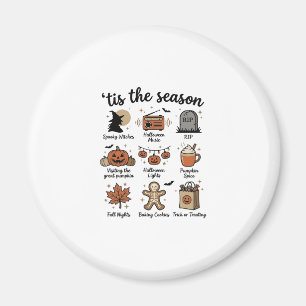 Vintage-Halloween-Saison-Checkliste-Shirt-Design_1 Magnet