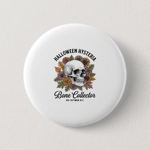Vintage-Halloween-Schädel-Knochen-Sammler-Shirt-De Button